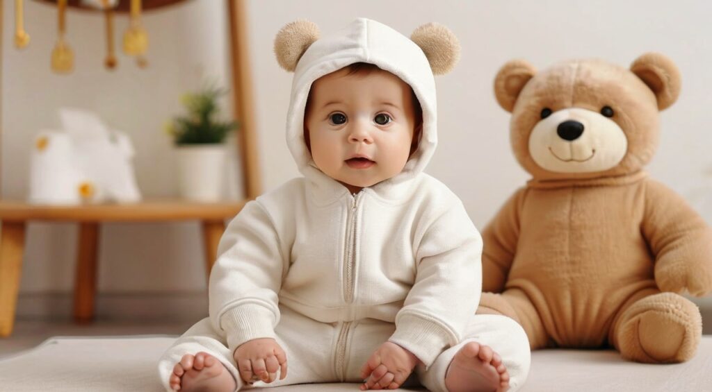 rs 149 bear design long-sleeve baby jumpsuit thespark shop