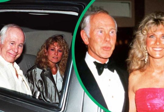 Alexis Maas and Johnny Carson at a public appearance