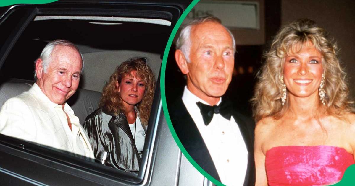 Alexis Maas and Johnny Carson at a public appearance